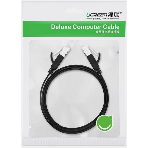Фото - Кабель патч-корд UGREEN NW101 Cat 6 U/UTP Pure Copper Ethernet Flat Cable 5m Black (50187)