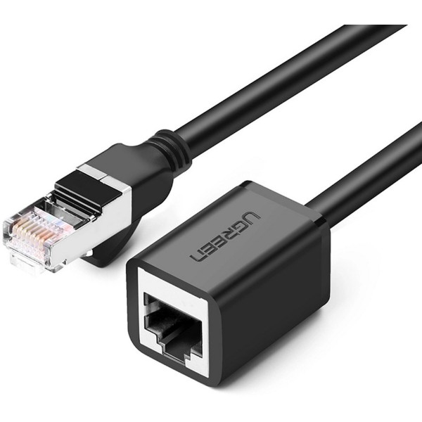 Фото - Кабель патч-корд UGREEN NW112 Cat 6 F/UTP Ethernet RJ45 Extension Male/Female Patch Cords 0.5m Black (11278)