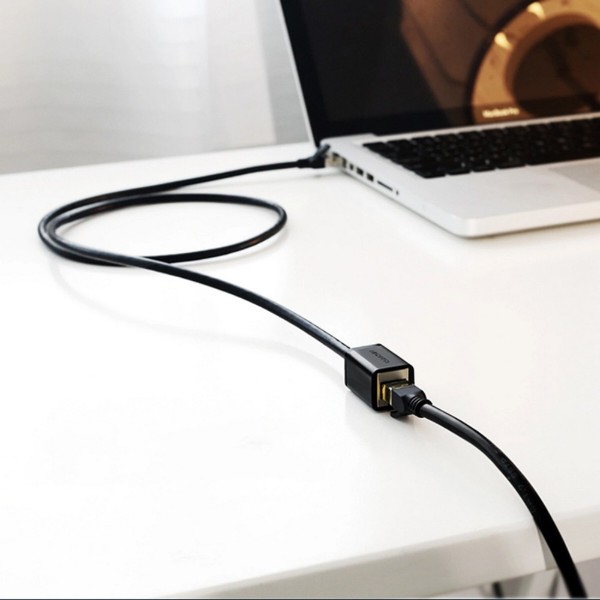 Фото - Кабель патч-корд UGREEN NW112 Cat 6 F/UTP Ethernet RJ45 Extension Male/Female Patch Cords 0.5m Black (11278)