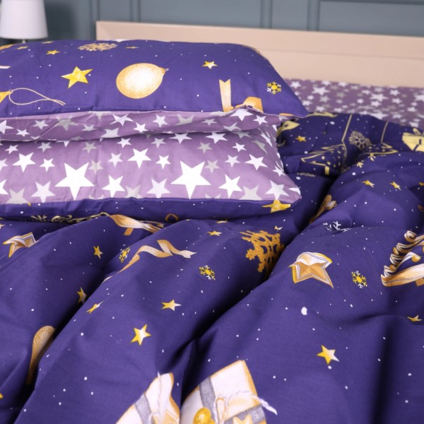 Фото - Комплект постільної білизни MirSon Бязь 17-0877 Midnight Christmas 175х210 см (2200012194492)