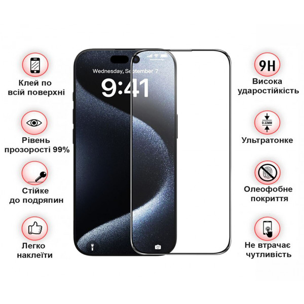 Фото - Захисне скло для смартфону BeCover Apple iPhone 16 Plus Black (712123)