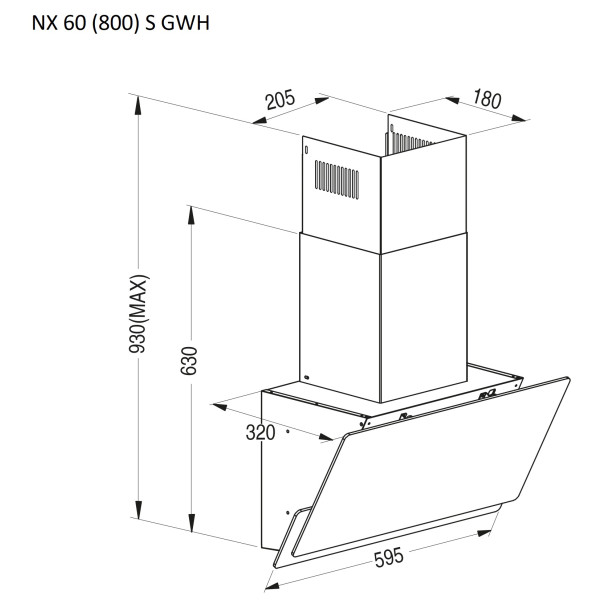Фото - Вытяжка декоративная Pyramida NX 60 (800) S GWH