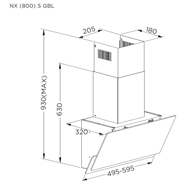 Фото - Витяжка декоративна Pyramida NX 60 (800) S GBL