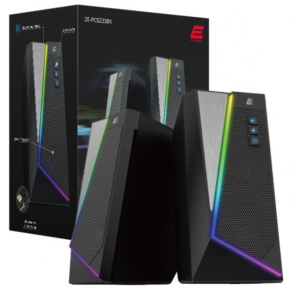 Фото - Компьютерная акустика компактная 2.0 2E PCS233 USB Black (2E-PCS233BK)