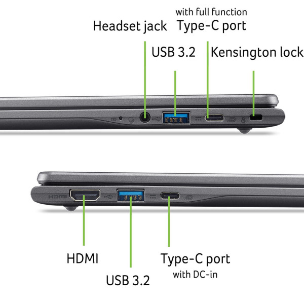 Фото - Ноутбук Acer Chromebook Plus CB514-6H (NX.JFHEU.001) Steel Gray