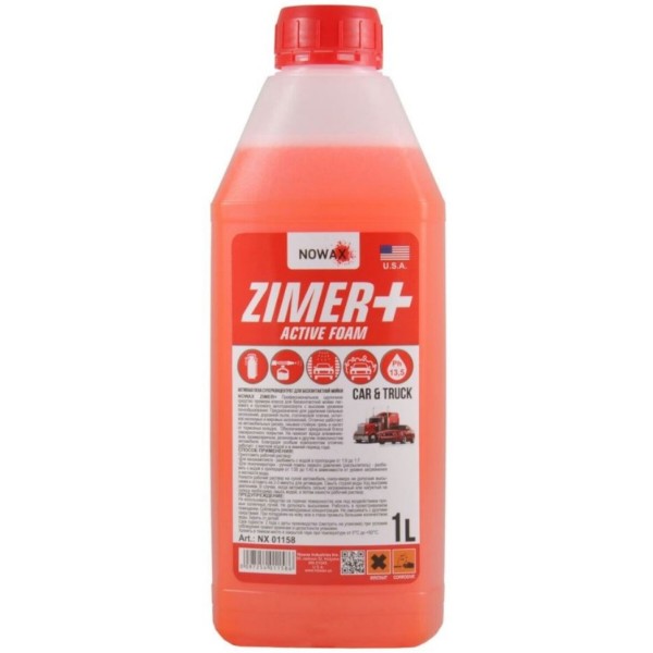 Фото - Пена для мойки авто NOWAX суперконцентрат для бесконтактной мойки Zimer+Active Foam 1 л (NX01158) Фото - Пена для мойки авто NOWAX суперконцентрат для бесконтактной мойки Zimer+Active Foam 1 л (NX01158)