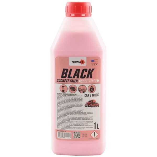 Фото - Полироль для авто NOWAX Black Cockpit Milk 1 л STRAWBERRY (NX01188)