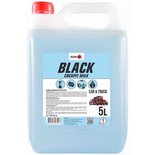 Фото - Поліроль для авто NOWAX Black Cockpit Milk 5 л (NX05125)