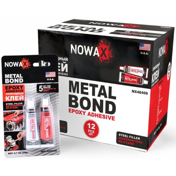 Фото - Клей для авто NOWAX METAL BOND 20 г епоксидний двокомпонентний сталевого кольру (NX48409)