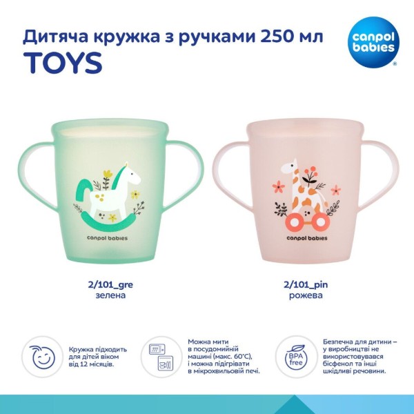 Фото - Чашка Canpol babies 250 мл TOYS зелена (2/101_gre)