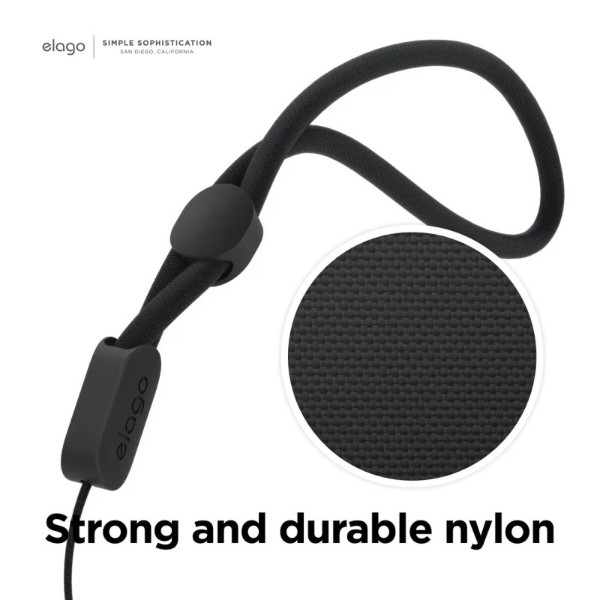 Фото - Чохол для навушників Elago Silicone Basic Case with Nylon Lanyard Jean Indigo for Airpods Pro 2nd Gen (EAPP2SC-BA+ROSTR-JIN)