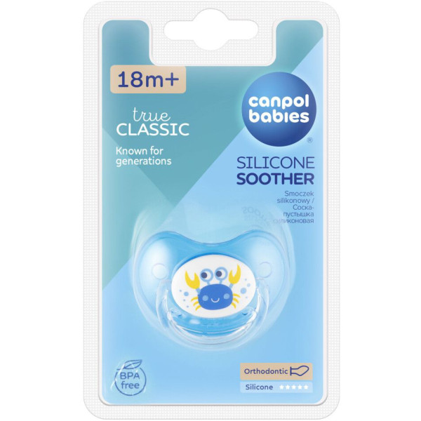 Фото - Анатомічна пустушка Canpol babies 18+ м-ців Love&sea - блакитна (22/508_blu_new)