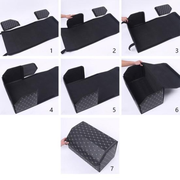 Фото - Сумка-органайзер в багажник Optima Bag-M Черный с белой прошивкой (OPT-BAG-M)