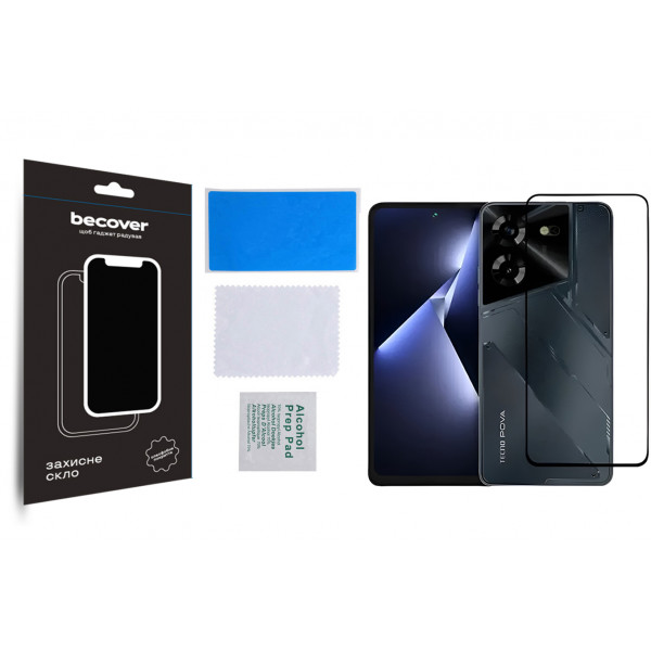 Фото - Захисне скло для смартфону BeCover Tecno POVA 5 (LH7n) Black (710031)