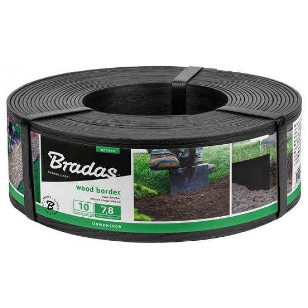 Фото - Стрічка газонна BRADAS WOOD BORDER 78х2.8мм 10м Чорний (OBWBK1008)