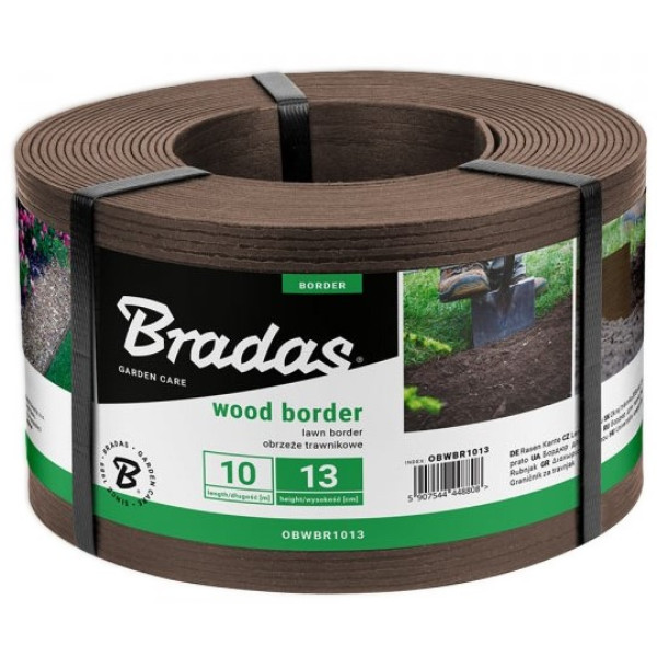 Фото - Стрічка газонна BRADAS WOOD BORDER 130х2.8мм 10м Коричневий (OBWBR1013)