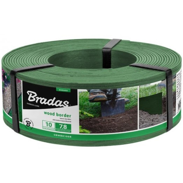 Фото - Стрічка газонна BRADAS WOOD BORDER 78х2.8мм 10м Зелений (OBWGR1008)