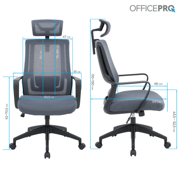 Фото - Кресло офисное OfficePro Harmony (OC310-B-G-G) Black/Gray