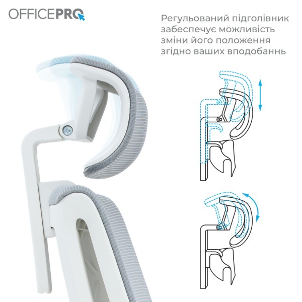 Фото - Крісло офісне OfficePro Harmony (OC310-W-LG-LG) White/Light Gray