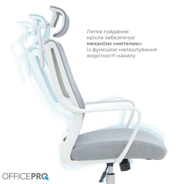 Фото - Крісло офісне OfficePro Harmony (OC310-W-LG-LG) White/Light Gray