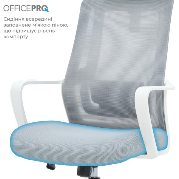 Фото - Крісло офісне OfficePro Harmony (OC310-W-LG-LG) White/Light Gray