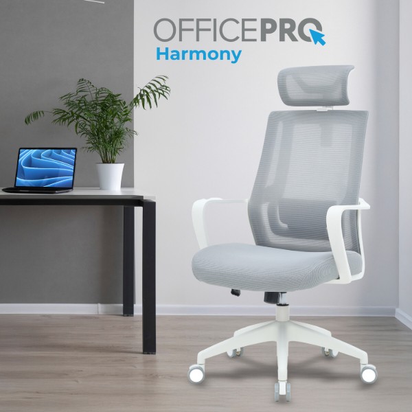 Фото - Крісло офісне OfficePro Harmony (OC310-W-LG-LG) White/Light Gray
