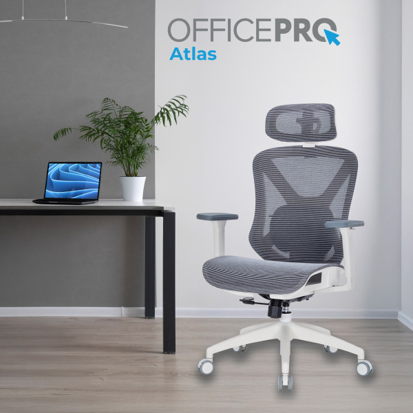 Фото - Крісло офісне OfficePro Atlas (OC630-W-DG-DG) White/Dark Gray