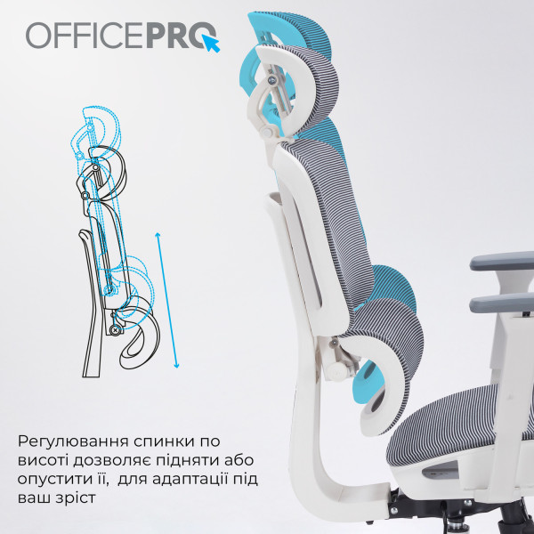 Фото - Кресло офисное OfficePro Skyline (OC680-W-DG-DG) White/Dark Gray