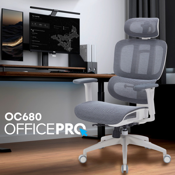 Фото - Кресло офисное OfficePro Skyline (OC680-W-DG-DG) White/Dark Gray