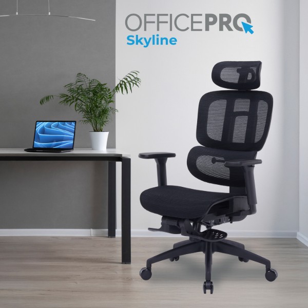 Фото - Кресло офисное OfficePro Skyline Footrest (OC750-B-B-B) Black