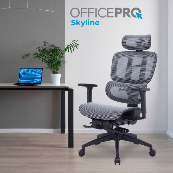 Фото - Кресло офисное OfficePro Skyline Footrest (OC750-B-DG-DG) Black/Dark Gray