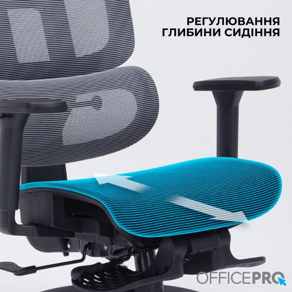 Фото - Кресло офисное OfficePro Skyline Footrest (OC750-B-DG-DG) Black/Dark Gray