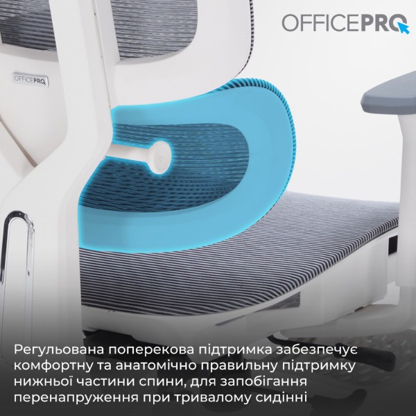 Фото - Кресло офисное OfficePro Skyline Footrest (OC750-W-DG-DG) White/Dark Gray