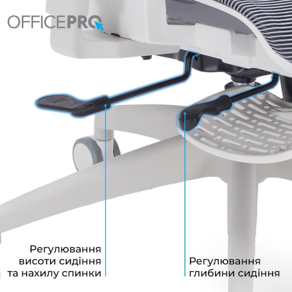 Фото - Кресло офисное OfficePro Skyline Footrest (OC750-W-DG-DG) White/Dark Gray