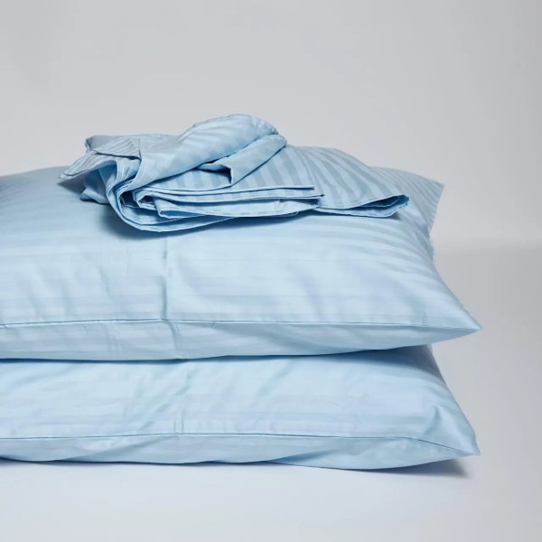 Фото - Комплект постельного белья Moon&Star прост. 220х240 + 2 нав. 40х60 Satin Stripe Ocean Calm (MS-880000693)