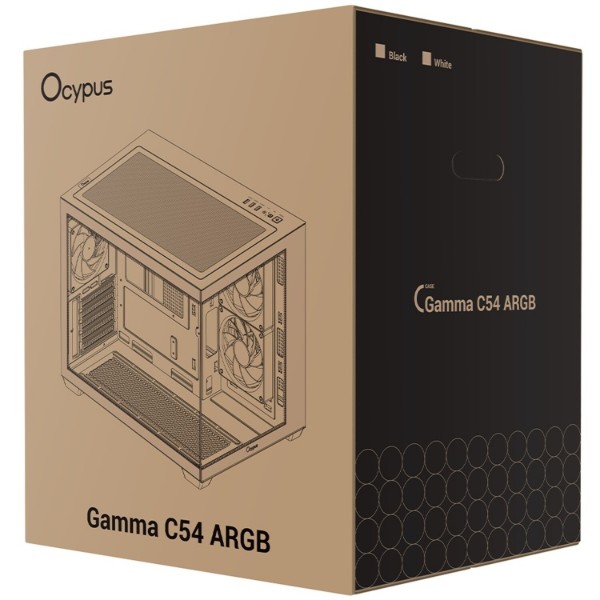 Фото - Корпус OCYPUS MATX W/O PSU GAMMA C54 ARGB (GAMMA-C54-BKD300XX-GL)
