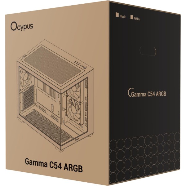 Фото - Корпус OCYPUS MATX W/O PSU GAMMA C54 ARGB (GAMMA-C54-WHD300XX-GL)
