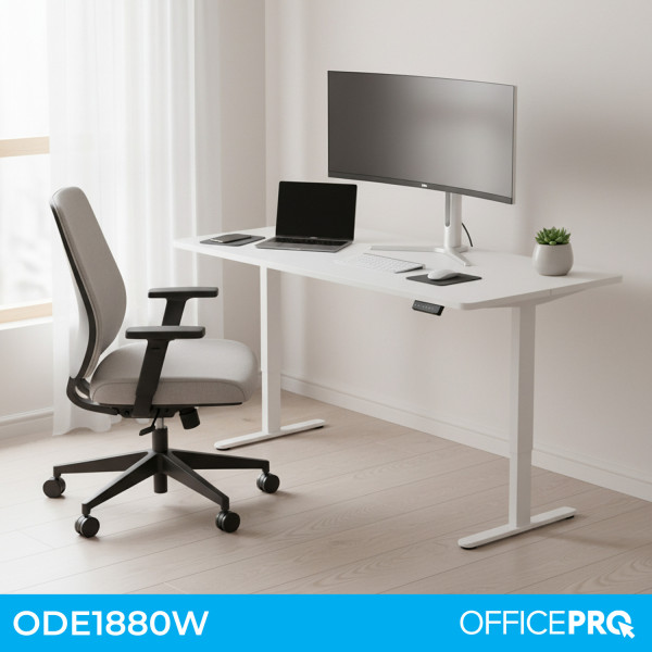 Фото - Стіл з електрорегулюванням висоти OfficePro ODE1880W White