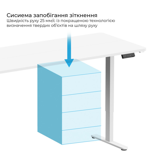 Фото - Стіл з електрорегулюванням висоти OfficePro ODE1880W White