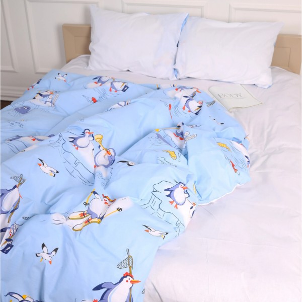 Фото - Комплект постільної білизни MirSon Бязь 17-0619 Funny penguin 200х220 (2200008193928)