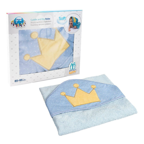 Фото - Рушник махровий дитячий Canpol babies з капюшоном 85x85 см King (26/800_blu)