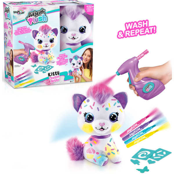 Фото - Набір для декупажу та розпису Canal Toys DIY AIRBRUSH PLUSH - Кошеня (OFG272/1)