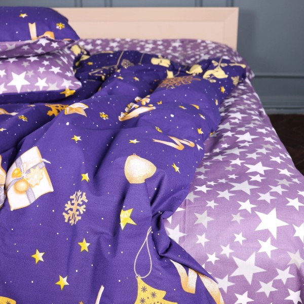 Фото - Комплект постільної білизни MirSon Бязь 17-0877 Midnight Christmas 175х210 см (2200012194492)