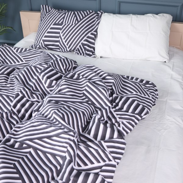 Фото - Комплект постельного белья MirSon King Size 220х240 см 17-0629 Diamond Black White Бязь (2200008464509)