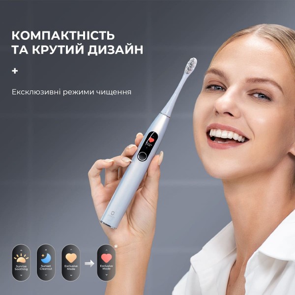 Фото - Зубная щетка электрическая Oclean X Pro Digital Set Electric Toothbrush Glamour Silver (6970810552584)