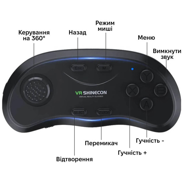 Фото - Окуляри віртуальної реальності Shinecon SC-G04BS-Box + Джойстик Shinecon SC-B01 (SC-G04BS+SC-B01)