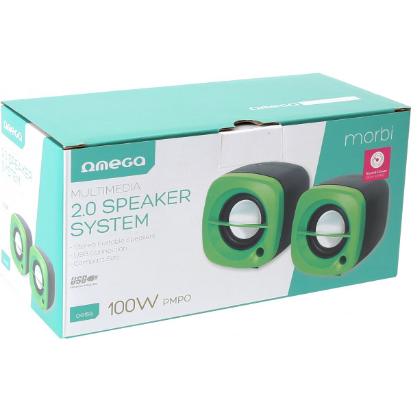 Фото - Комп'ютерна акустика компактна 2.0 Omega OG-15 Green USB