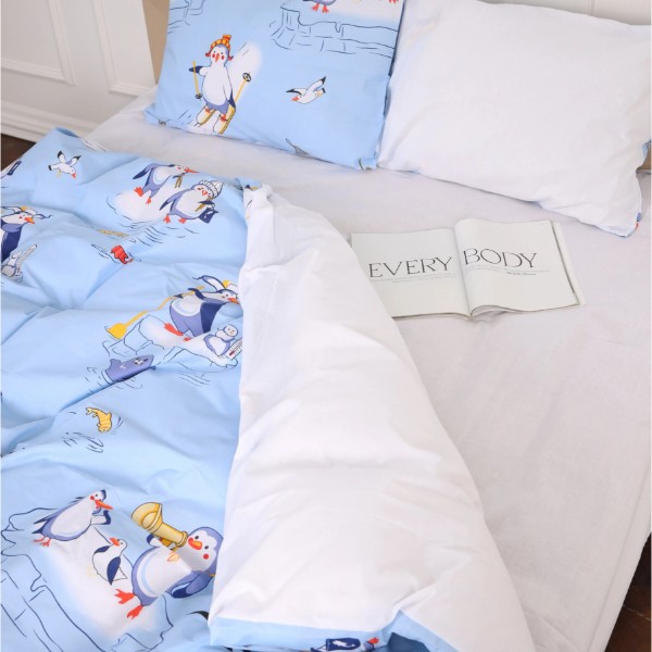 Фото - Комплект постільної білизни MirSon Бязь 17-0619 Funny penguin 200х220 (2200008193928)