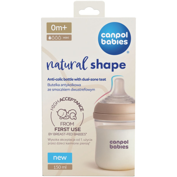 Фото - Бутылочка для кормления Canpol babies Natural Shape с соской Dual-zone 150 мл (35/400)
