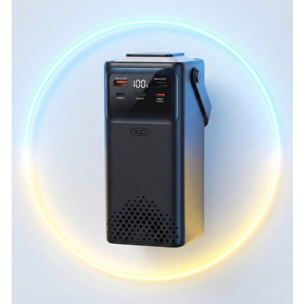 Фото - Батарея мобільна XO PR286 PD20W/QC22.5W Four Built-in Cables + LED Display & Flashlight 50000 mAh Black
